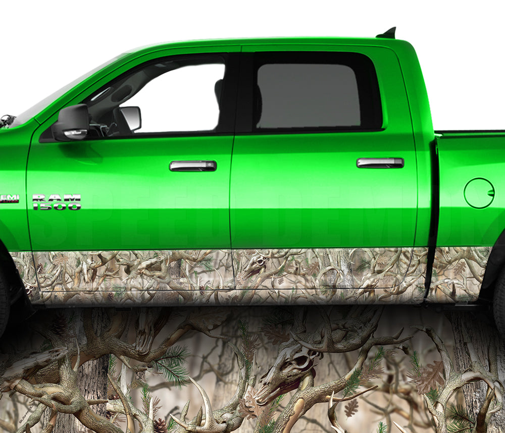 Buck Obliteration Camo Rocker Panel Wrap Graphic Decal Wrap Truck Kit