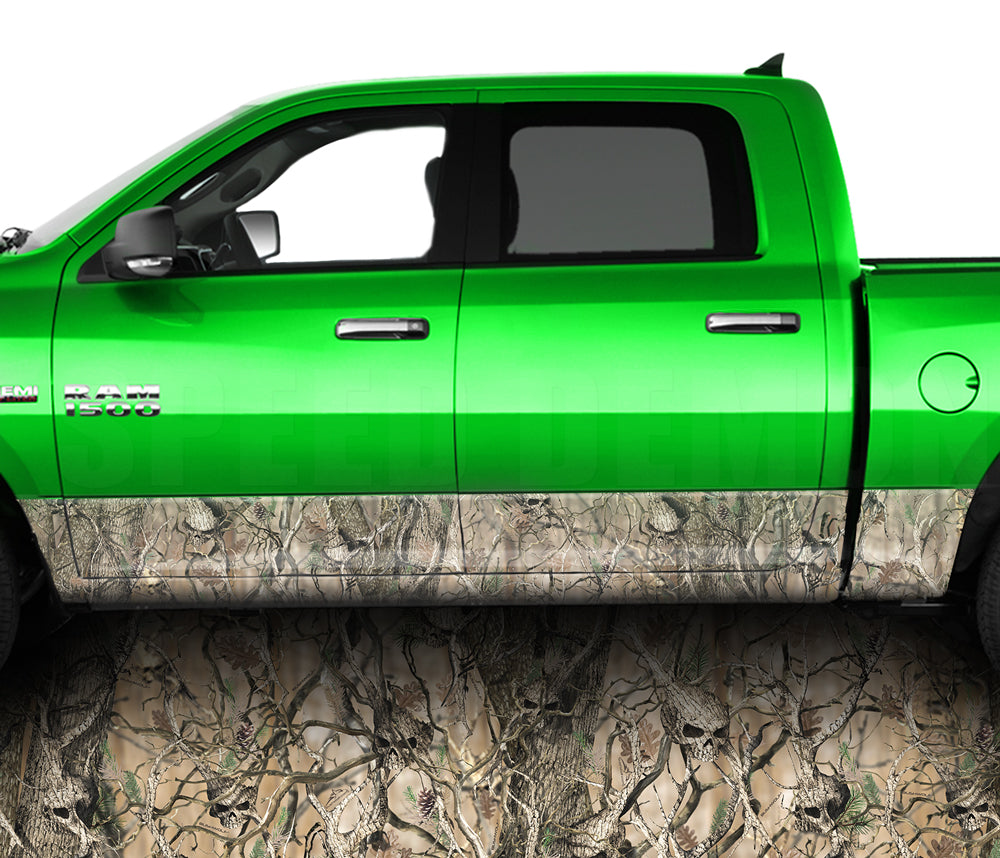 Skull Obliteration Camo Rocker Panel Wrap Graphic Decal Wrap Truck Kit