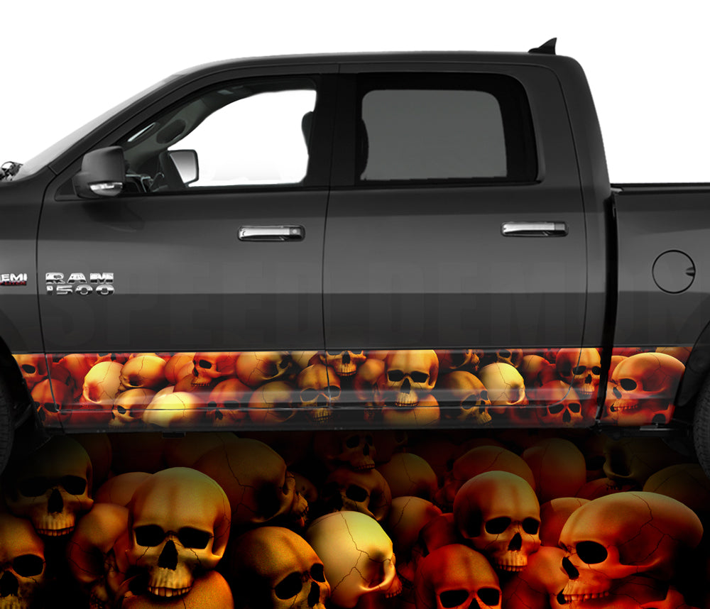 Rocker Wraps Skulls Unhallowed Ground Red