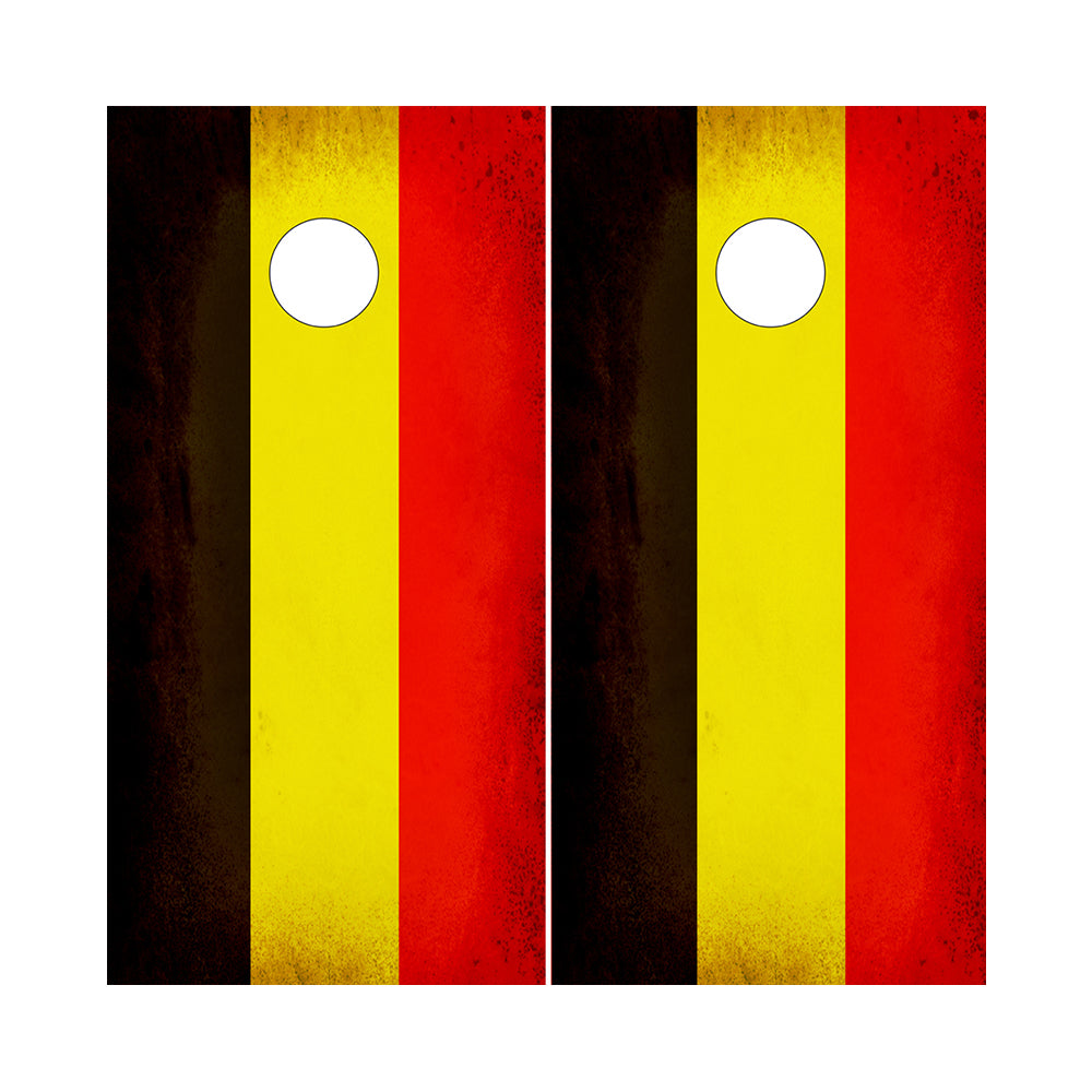 Cornhole Board Wraps - Rustic Belgium Flag 2 PACK