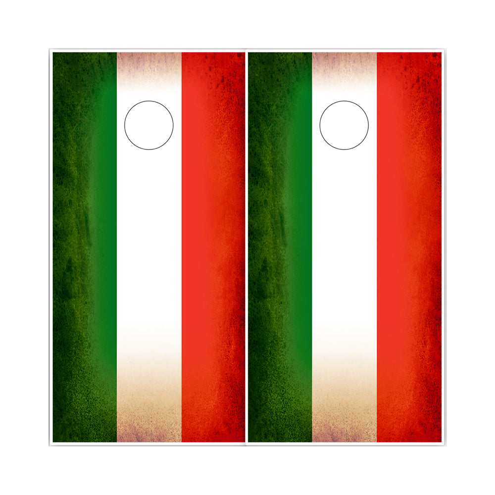 Cornhole Board Wraps - Rustic Italian Flag Italy 2 PACK