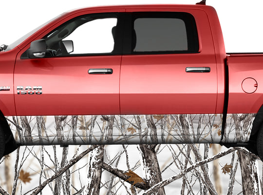 Snowstorm Snowy White Rocker Panel Wrap Graphic Decal Wrap Truck Kit