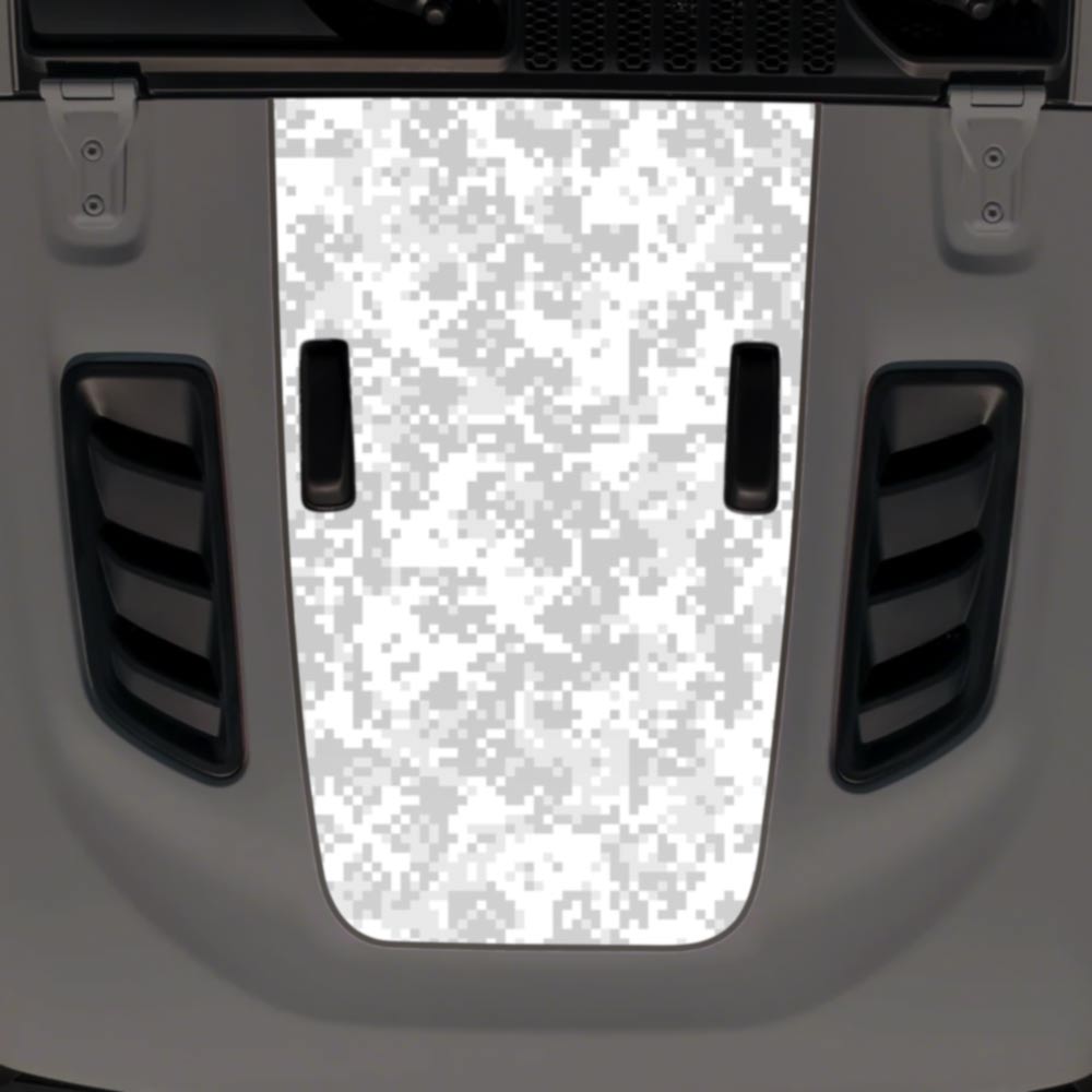 Jeep JL Wrangler Hood Decal Fits 2018-2025 Snow Digital Camo