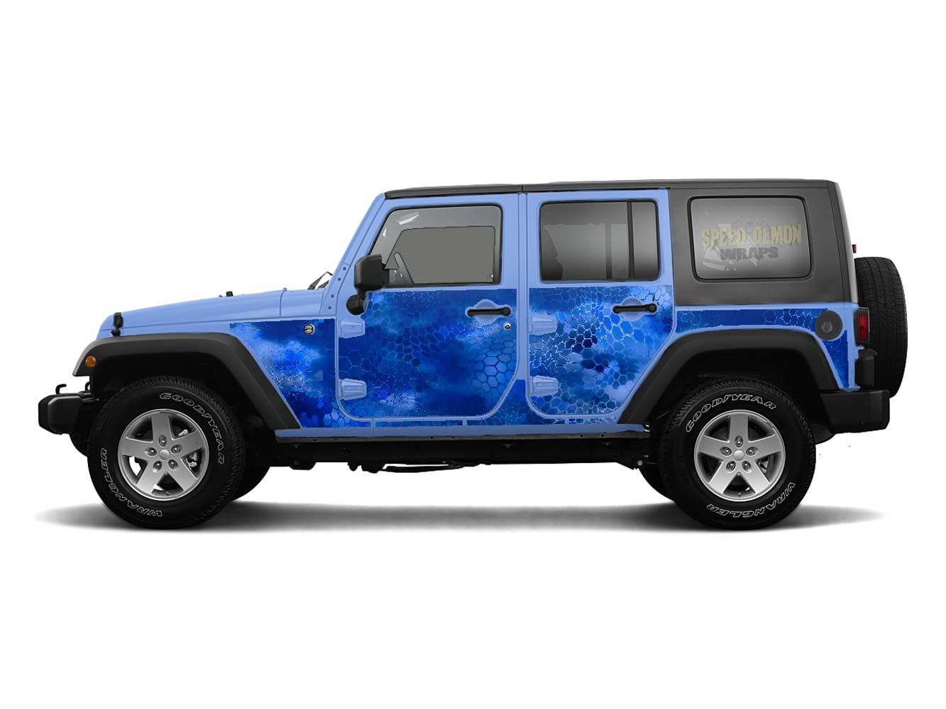 Pre-cut Jeep Wrangler Wrap Kit - Chameleon Camouflage - Fits Jk 2007-2017 - Lt/Rt Side (Choose Color)