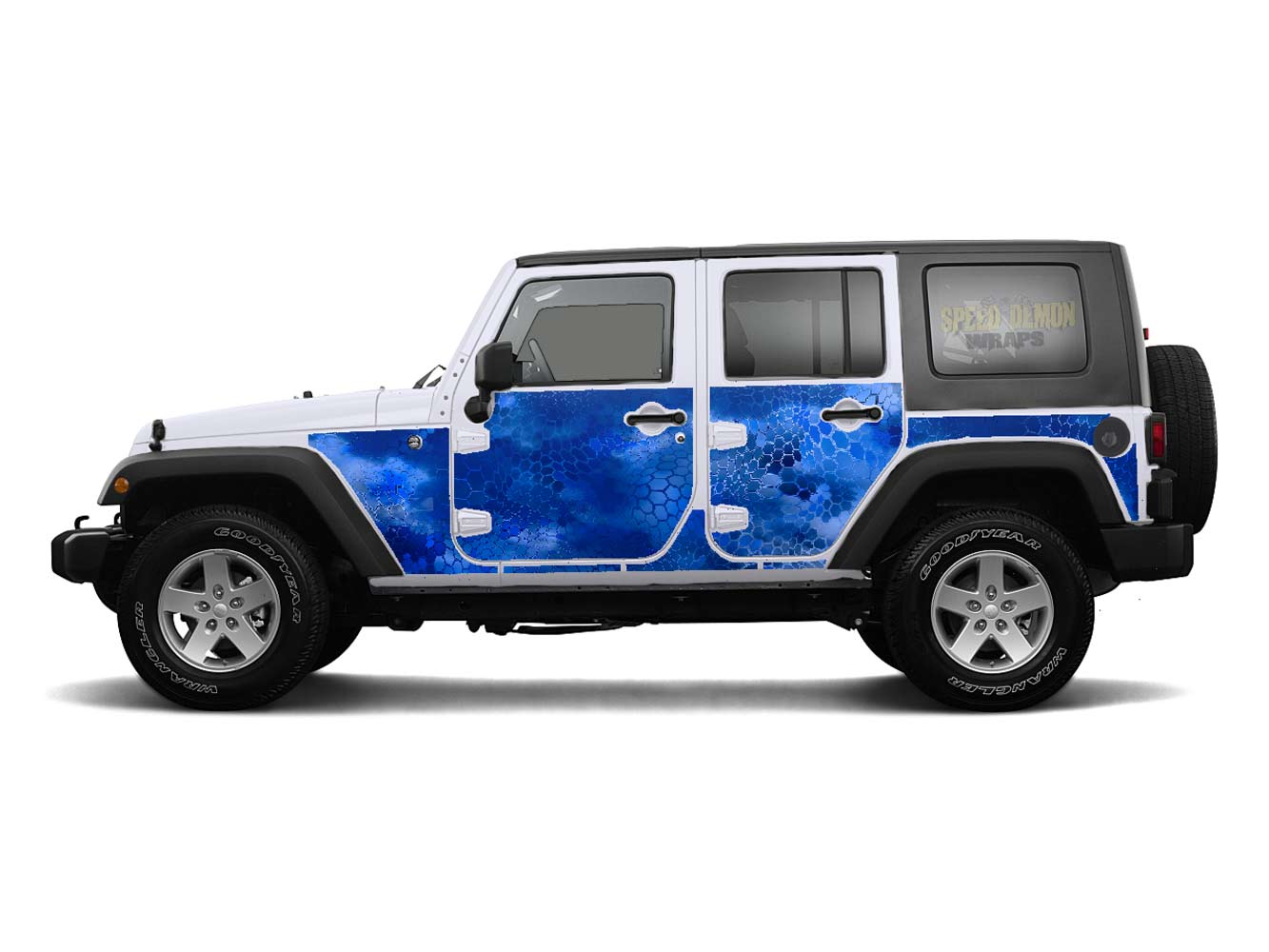Pre-cut Jeep Wrangler Wrap Kit - Chameleon Camouflage - Fits Jk 2007-2017 - Lt/Rt Side (Choose Color)