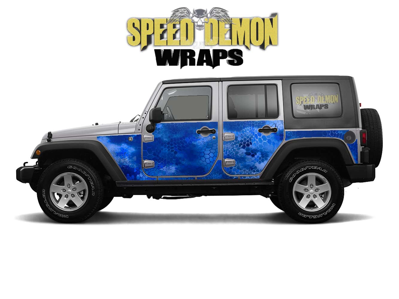 Pre-cut Jeep Wrangler Wrap Kit - Chameleon Camouflage - Fits Jk 2007-2017 - Lt/Rt Side (Choose Color)