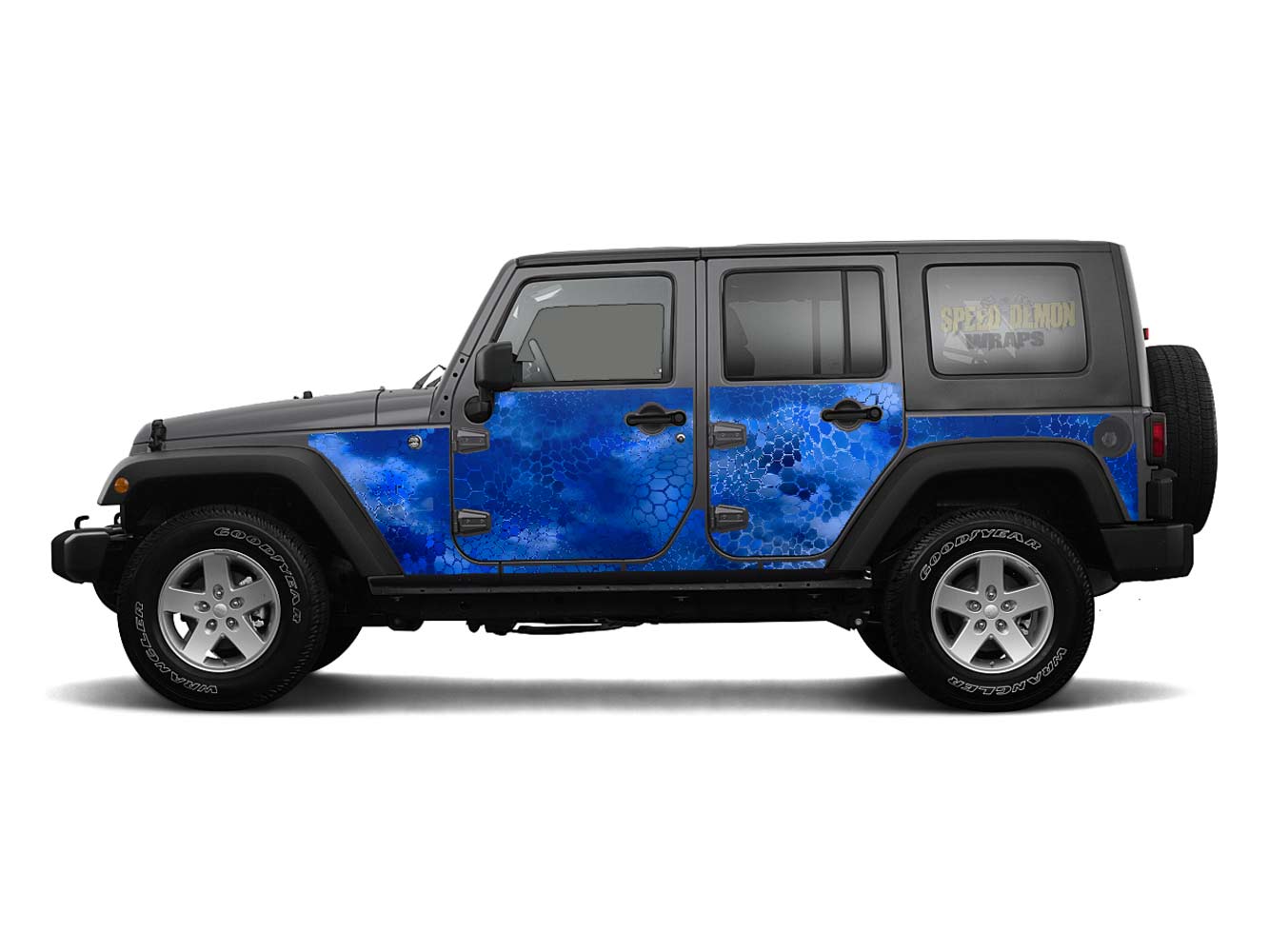 Pre-cut Jeep Wrangler Wrap Kit - Chameleon Camouflage - Fits Jk 2007-2017 - Lt/Rt Side (Choose Color)