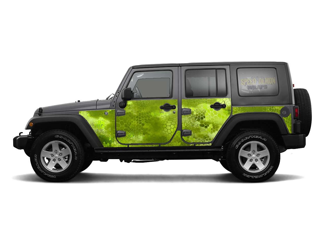 Pre-cut Jeep Wrangler Wrap Kit - Chameleon Camouflage - Fits Jk 2007-2017 - Lt/Rt Side (Choose Color)