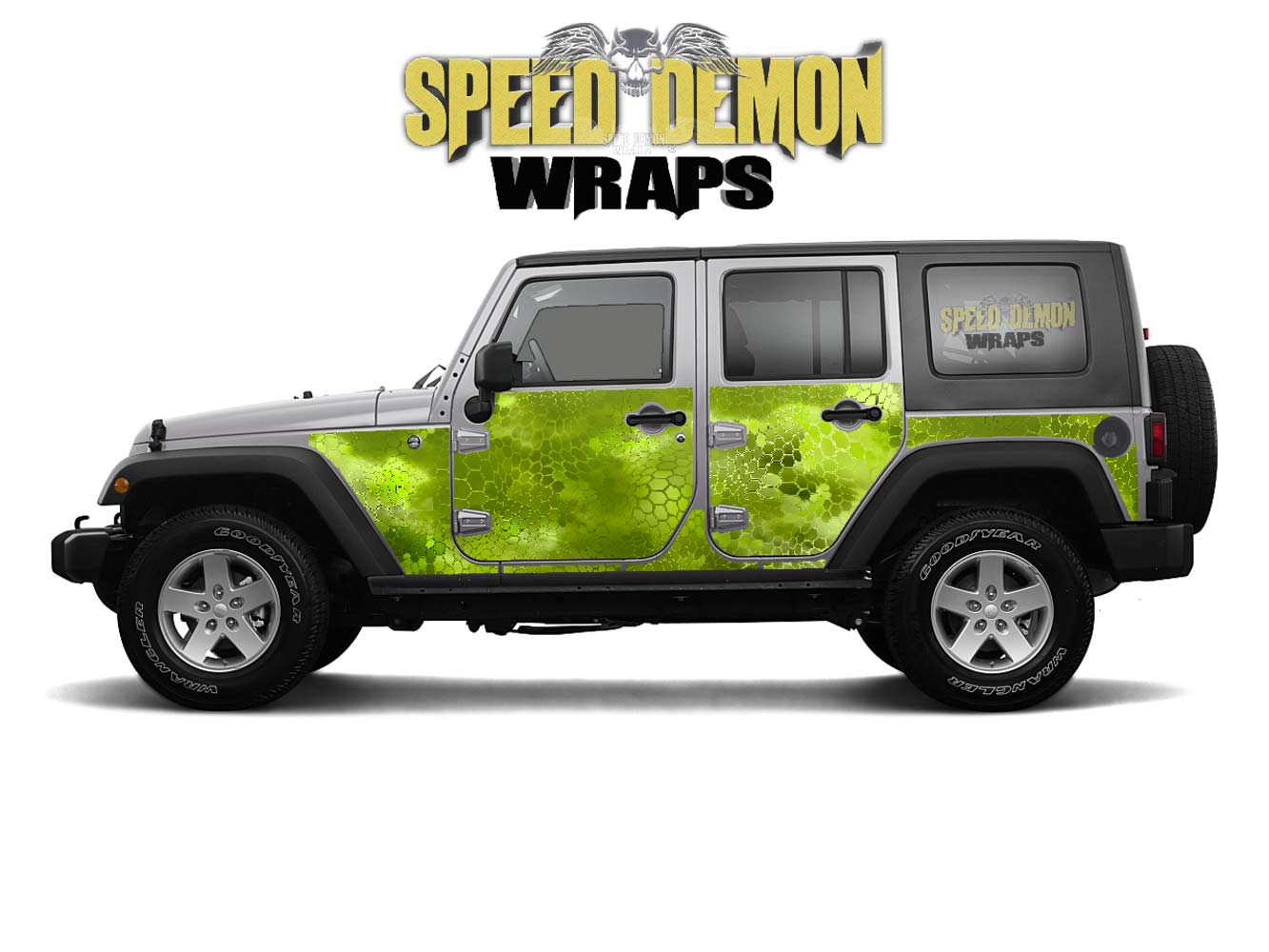 Pre-cut Jeep Wrangler Wrap Kit - Chameleon Camouflage - Fits Jk 2007-2017 - Lt/Rt Side (Choose Color)