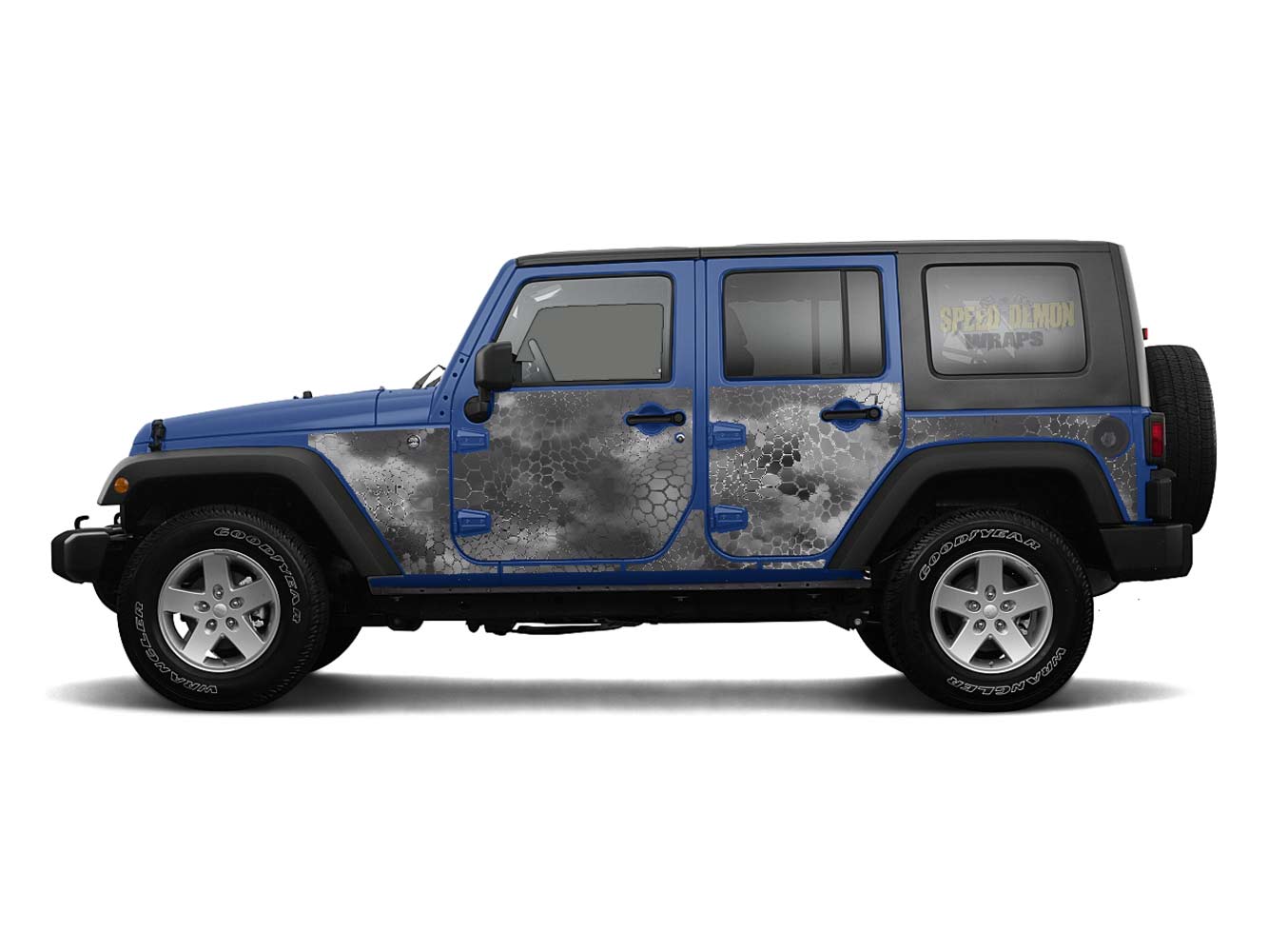 Pre-cut Jeep Wrangler Wrap Kit - Chameleon Camouflage - Fits Jk 2007-2017 - Lt/Rt Side (Choose Color)