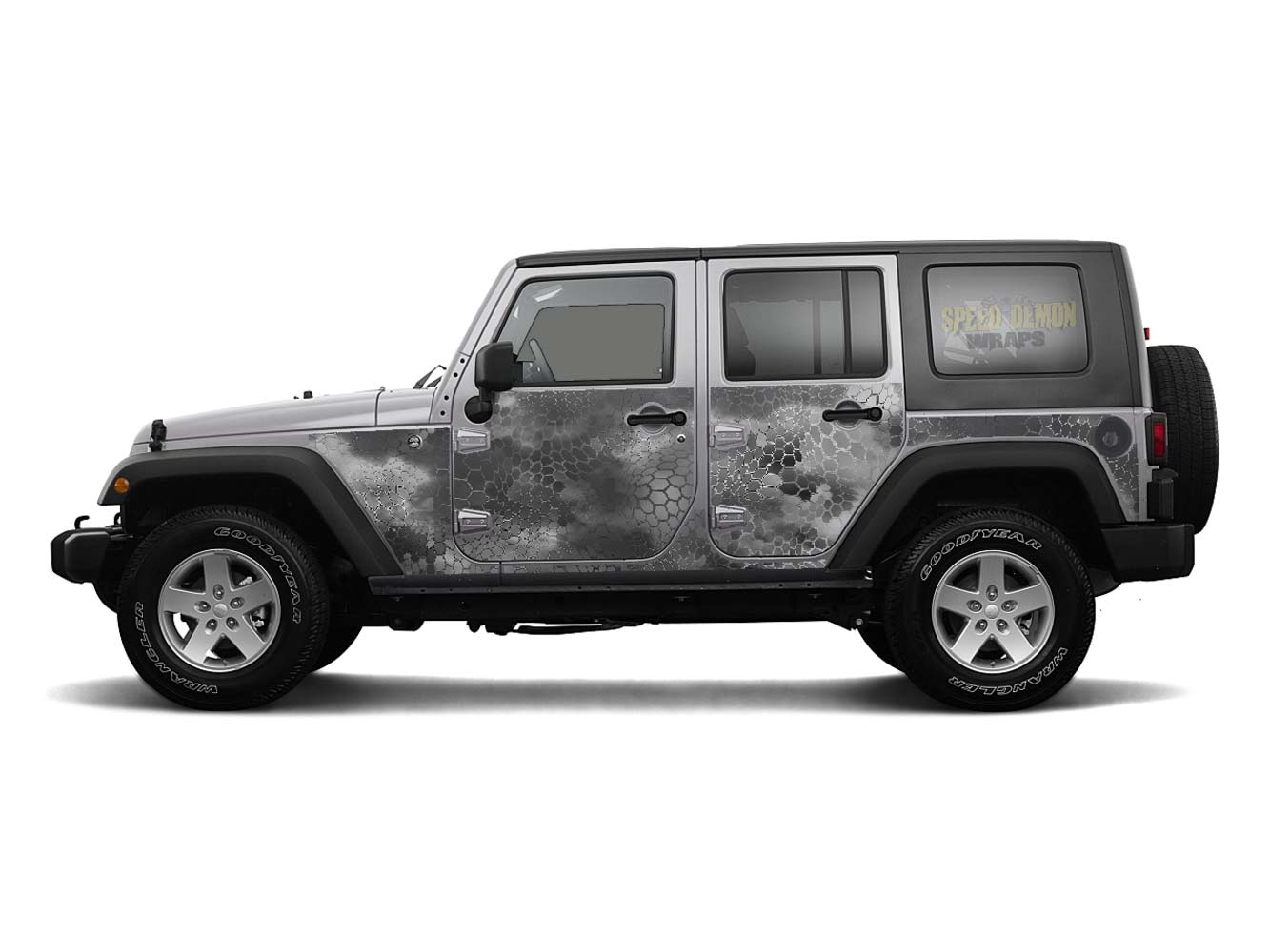 Pre-cut Jeep Wrangler Wrap Kit - Chameleon Camouflage - Fits Jk 2007-2017 - Lt/Rt Side (Choose Color)
