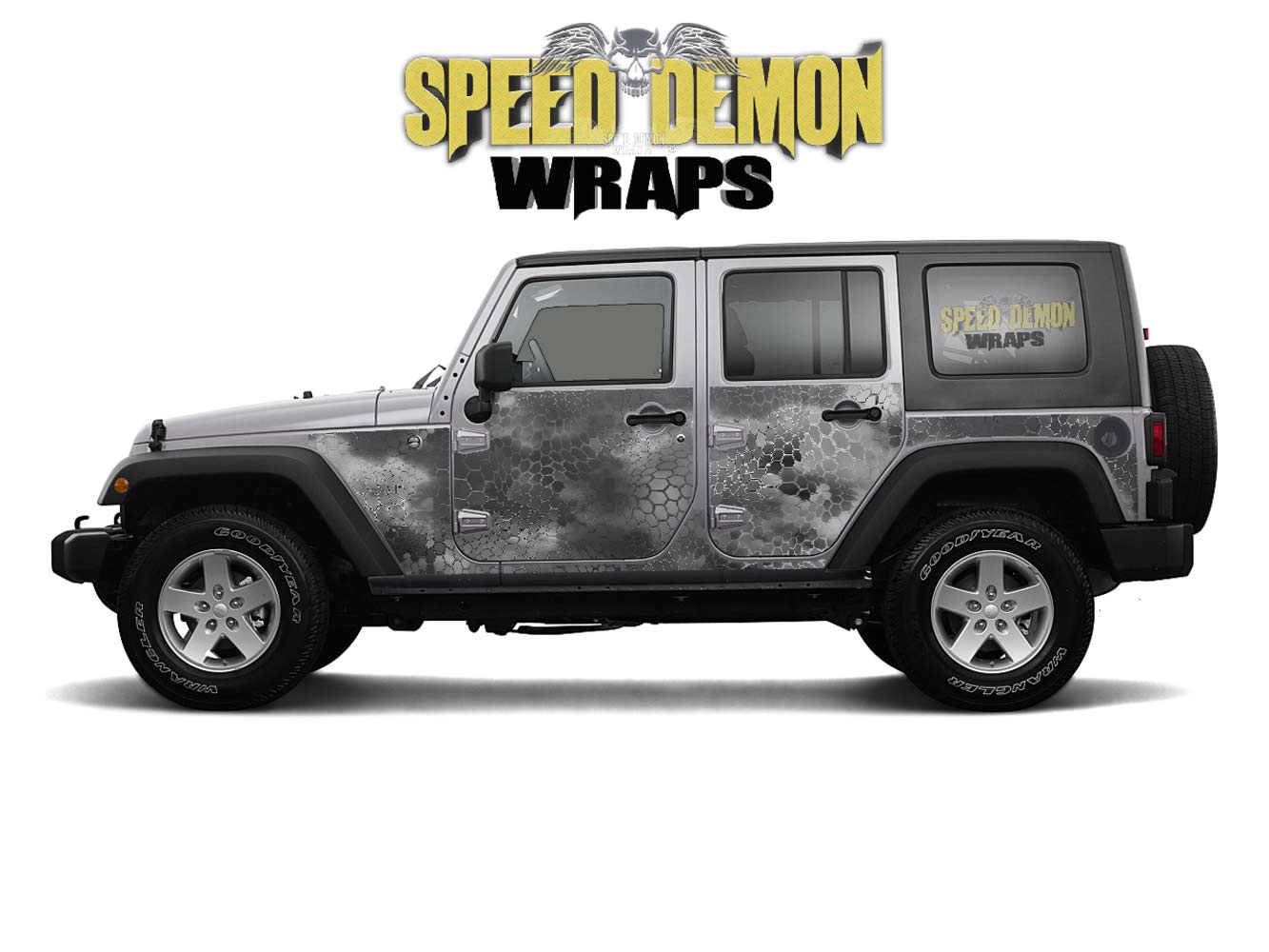 Pre-cut Jeep Wrangler Wrap Kit - Chameleon Camouflage - Fits Jk 2007-2017 - Lt/Rt Side (Choose Color)