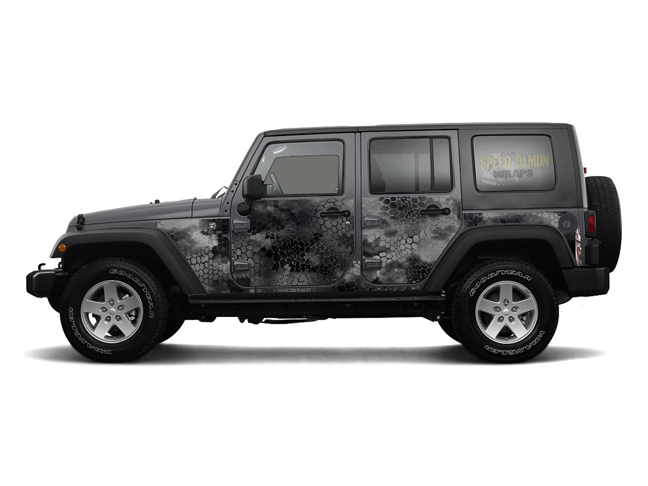 Pre-cut Jeep Wrangler Wrap Kit - Chameleon Camouflage - Fits Jk 2007-2017 - Lt/Rt Side (Choose Color)