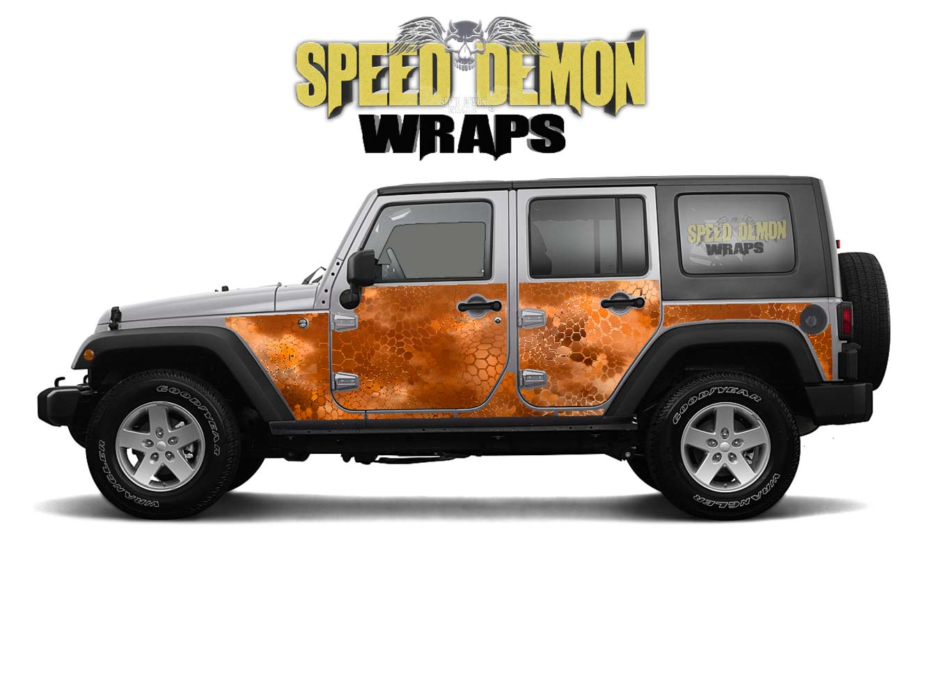 Pre-cut Jeep Wrangler Wrap Kit - Chameleon Camouflage - Fits Jk 2007-2017 - Lt/Rt Side (Choose Color)