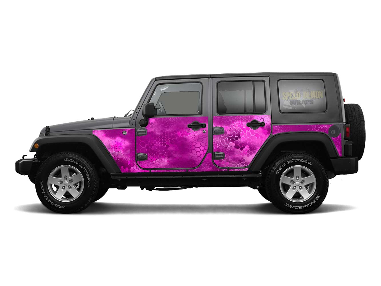 Pre-cut Jeep Wrangler Wrap Kit - Chameleon Camouflage - Fits Jk 2007-2017 - Lt/Rt Side (Choose Color)
