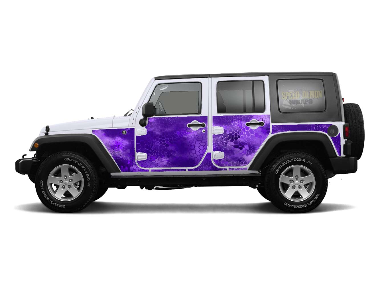Pre-cut Jeep Wrangler Wrap Kit - Chameleon Camouflage - Fits Jk 2007-2017 - Lt/Rt Side (Choose Color)