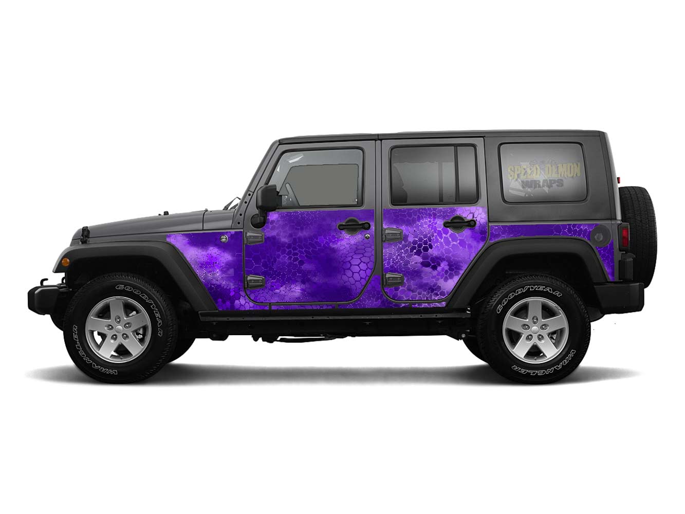 Pre-cut Jeep Wrangler Wrap Kit - Chameleon Camouflage - Fits Jk 2007-2017 - Lt/Rt Side (Choose Color)
