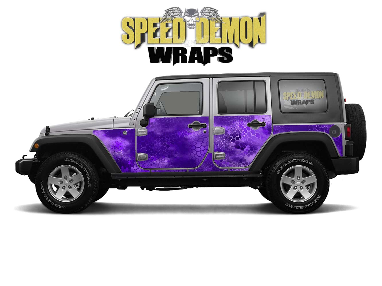 Pre-cut Jeep Wrangler Wrap Kit - Chameleon Camouflage - Fits Jk 2007-2017 - Lt/Rt Side (Choose Color)