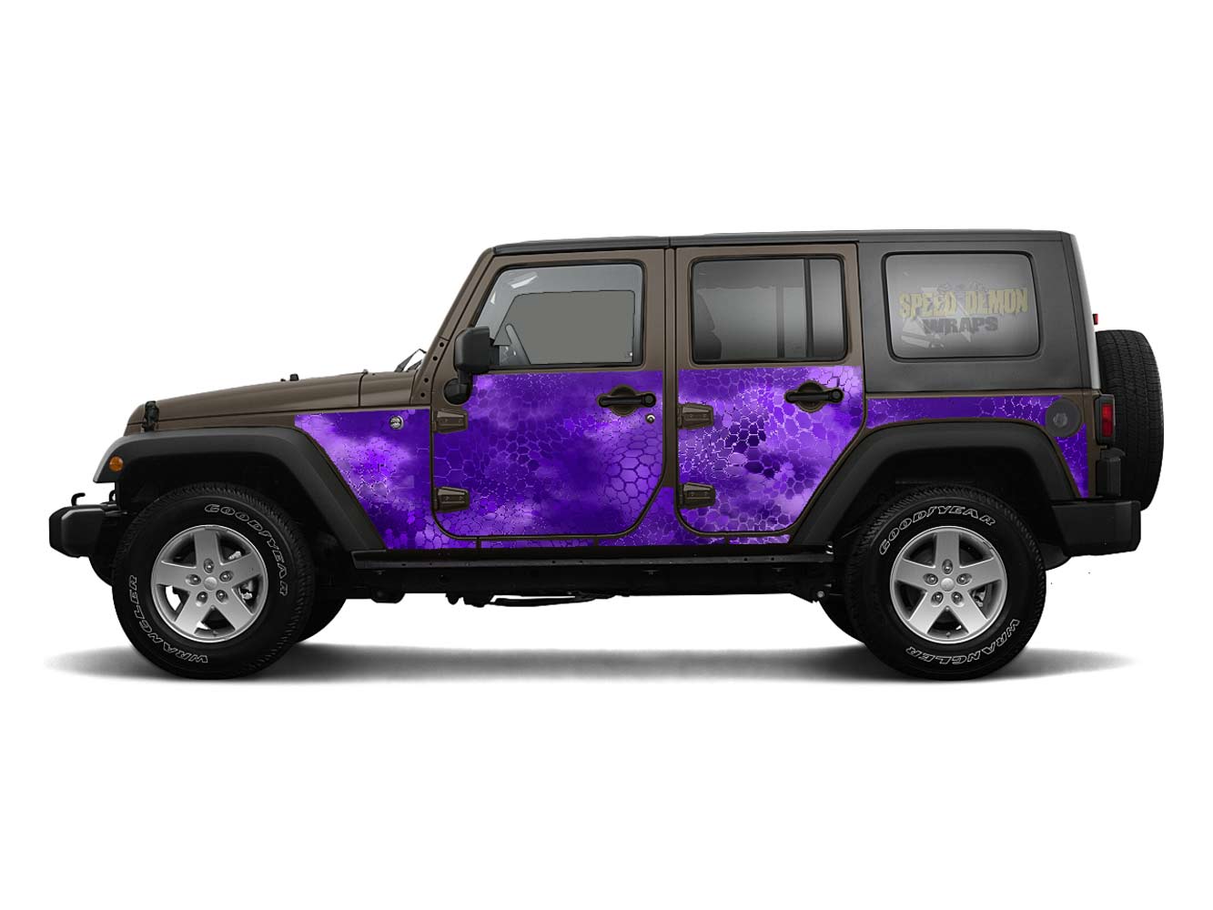 Pre-cut Jeep Wrangler Wrap Kit - Chameleon Camouflage - Fits Jk 2007-2017 - Lt/Rt Side (Choose Color)