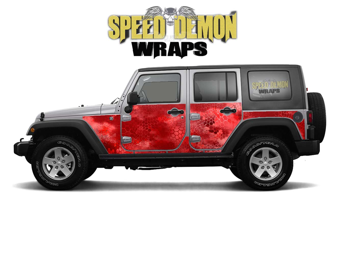 Pre-cut Jeep Wrangler Wrap Kit - Chameleon Camouflage - Fits Jk 2007-2017 - Lt/Rt Side (Choose Color)