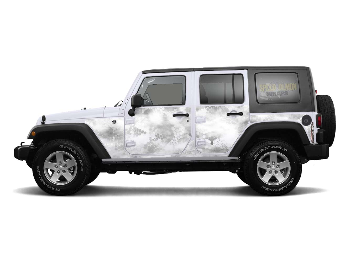 Pre-cut Jeep Wrangler Wrap Kit - Chameleon Camouflage - Fits Jk 2007-2017 - Lt/Rt Side (Choose Color)