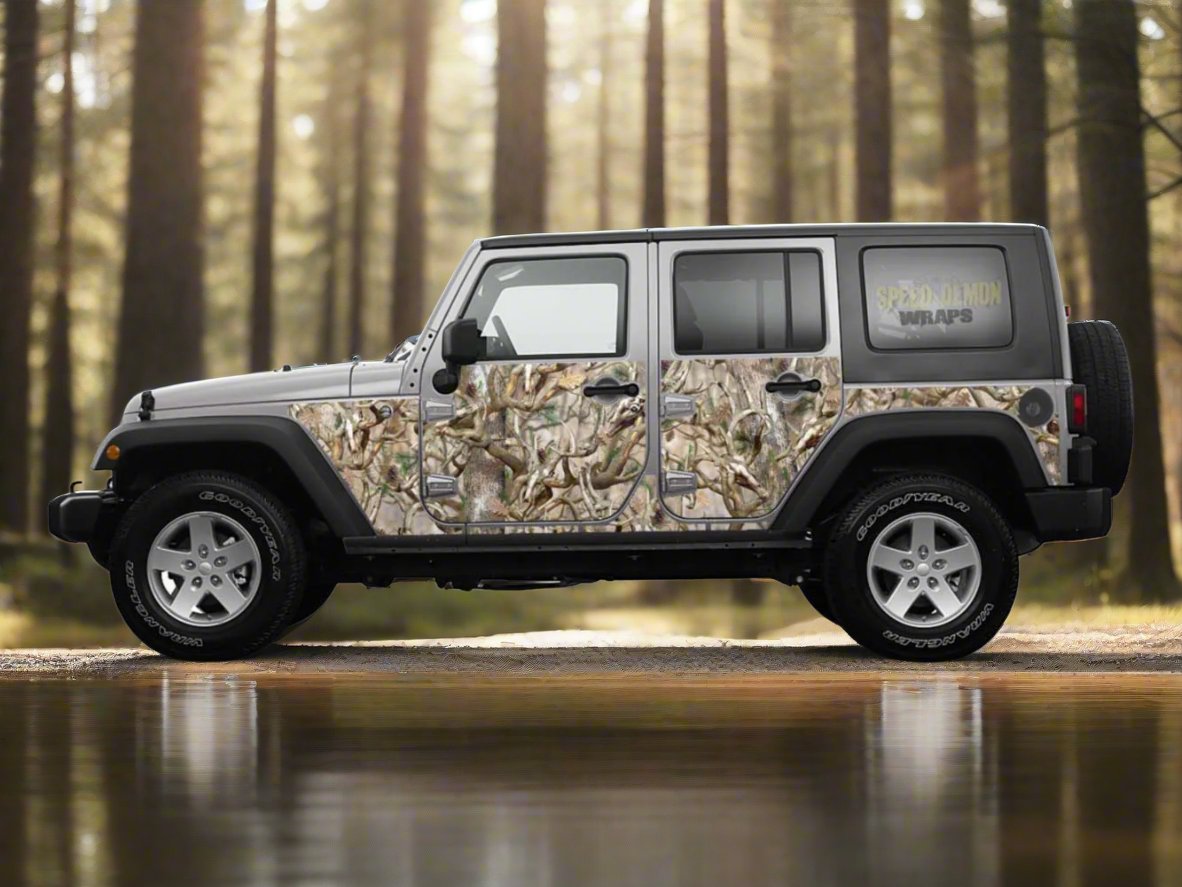 Pre-cut Jeep Wrangler Wrap Kit - Buck Camouflage - Fits Jk 2007-2017 - Lt/Rt Side 