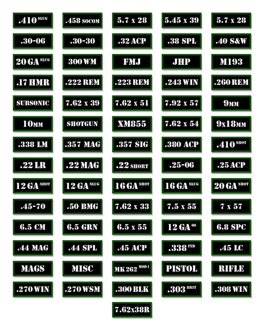 Design Your own 10 Pack of Ammo Can Decals