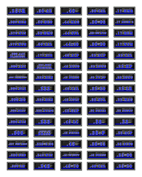 10 Pack of Ammo Can Decals - Blue Line American Flag