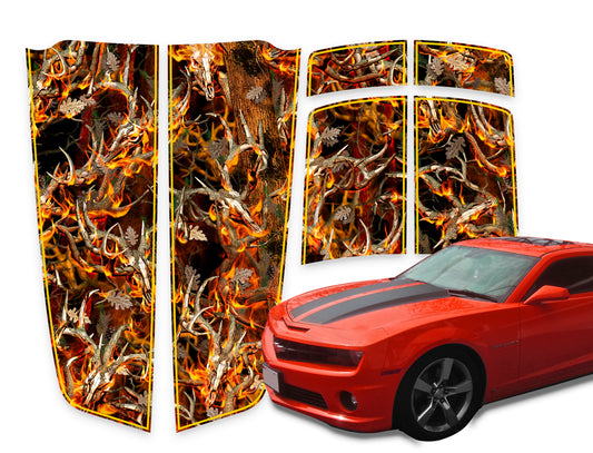 Camaro Racing Stripes Buck Skulls Blaze - Burnt Yellow Pinstripe 2010-2015