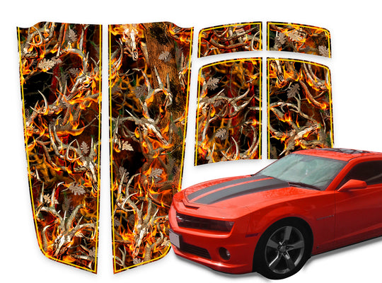 Camaro Racing Stripes Buck Skulls Blaze - Burnt Yellow Pinstripe 2010-2015