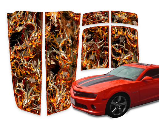 Camaro Racing Stripes Buck Skulls Blaze - Orange Pinstripe 2010-2015