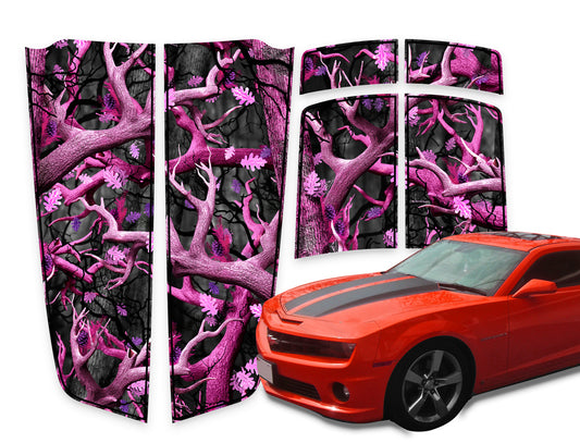 Camaro Racing Stripes Obliteration Pink - Black Pinstripe 2010-2015