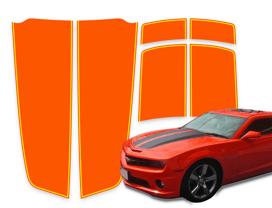 Camaro Racing Stripes Orange - Yellow Pinstripe 2010-2015