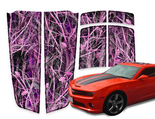 Camaro Racing Stripes Tallgrass Pink - Black Pinstripe 2010-2015