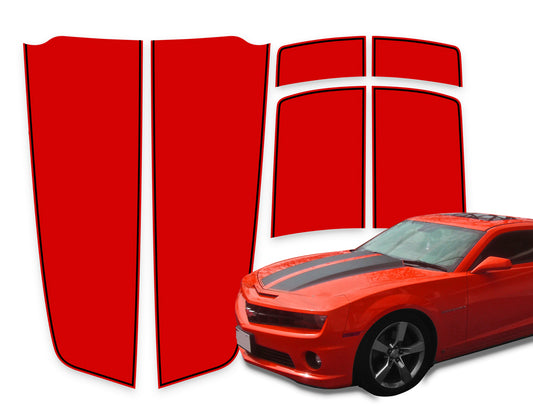 Camaro Racing Stripes Red - Black Pinstripe 2010-2015