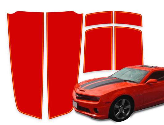 Camaro Racing Stripes Red - Orange Pinstripe 2010-2015