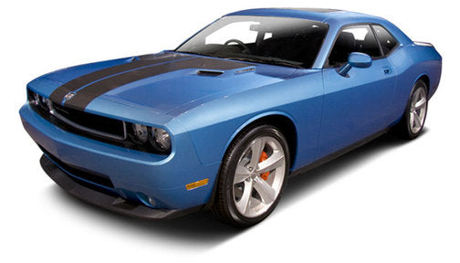 Dodge Challenger Hood Stripes Orange 2011-2014