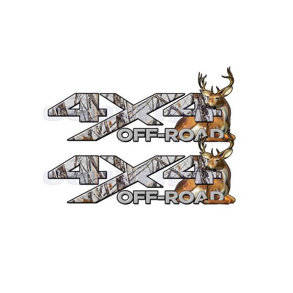 4x4 Off Road Decals Snow Storm Camo Big Buck