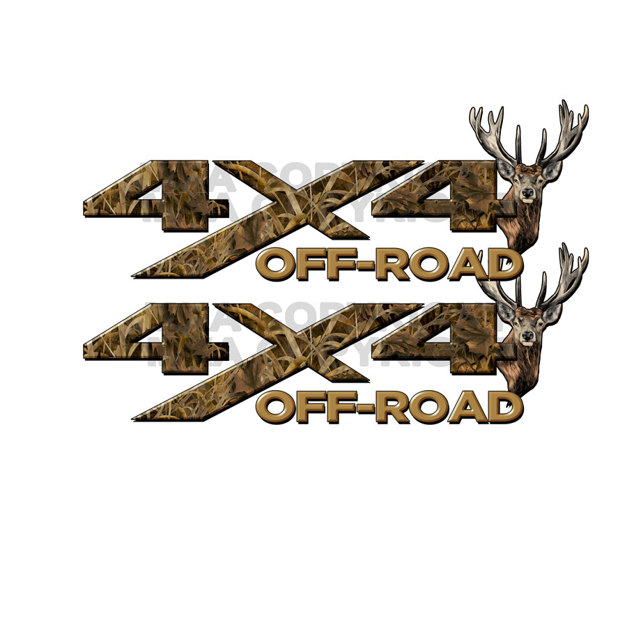 4X4 Offroad Decal MAX CAMO Buck