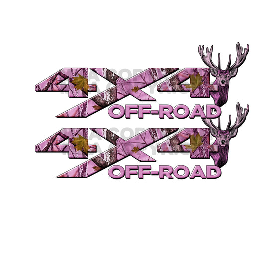4X4 Offroad Decals Pink Snow Buck