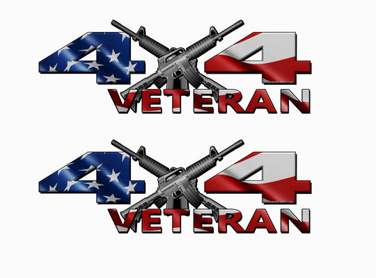 Veteran 4X4 American Flag Decals