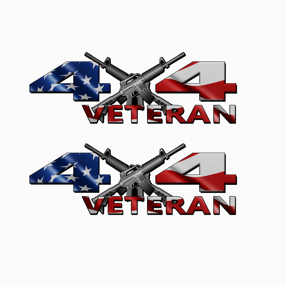 Veteran 4X4 American Flag Decal