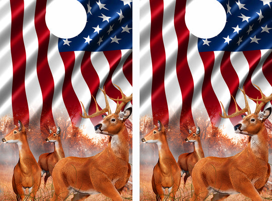 American-Flag-Buck-n-Deer--Cornhole-Wraps