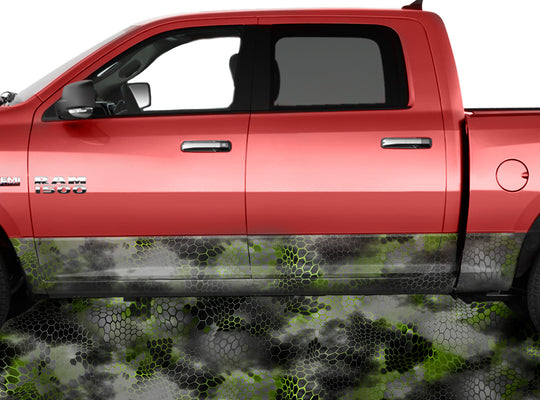 Chameleon Camo 2 Green Rocker Panel Wrap Graphic Decal Wrap Truck Kit
