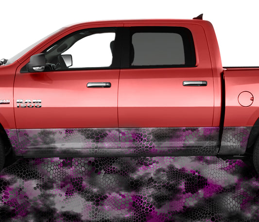 Chameleon Camo 2 Pink Rocker Panel Wrap Graphic Decal Wrap Truck Kit