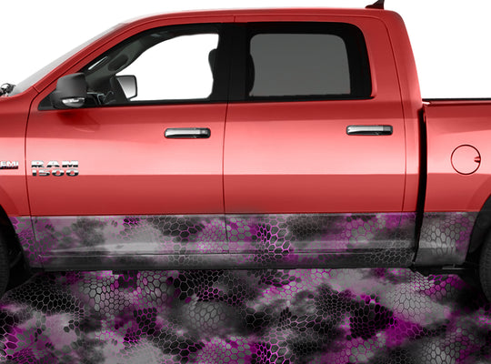 Chameleon Camo 2 Pink Rocker Panel Wrap Graphic Decal Wrap Truck Kit