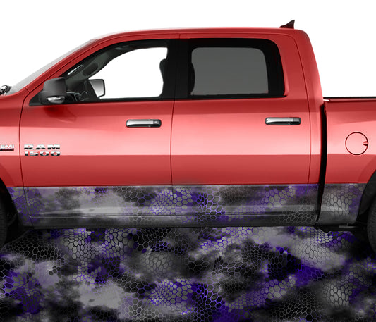 Chameleon Camo 2 Purple Rocker Panel Wrap Graphic Decal Wrap Truck Kit