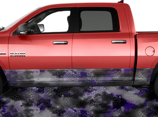 Chameleon Camo 2 Purple Rocker Panel Wrap Graphic Decal Wrap Truck Kit
