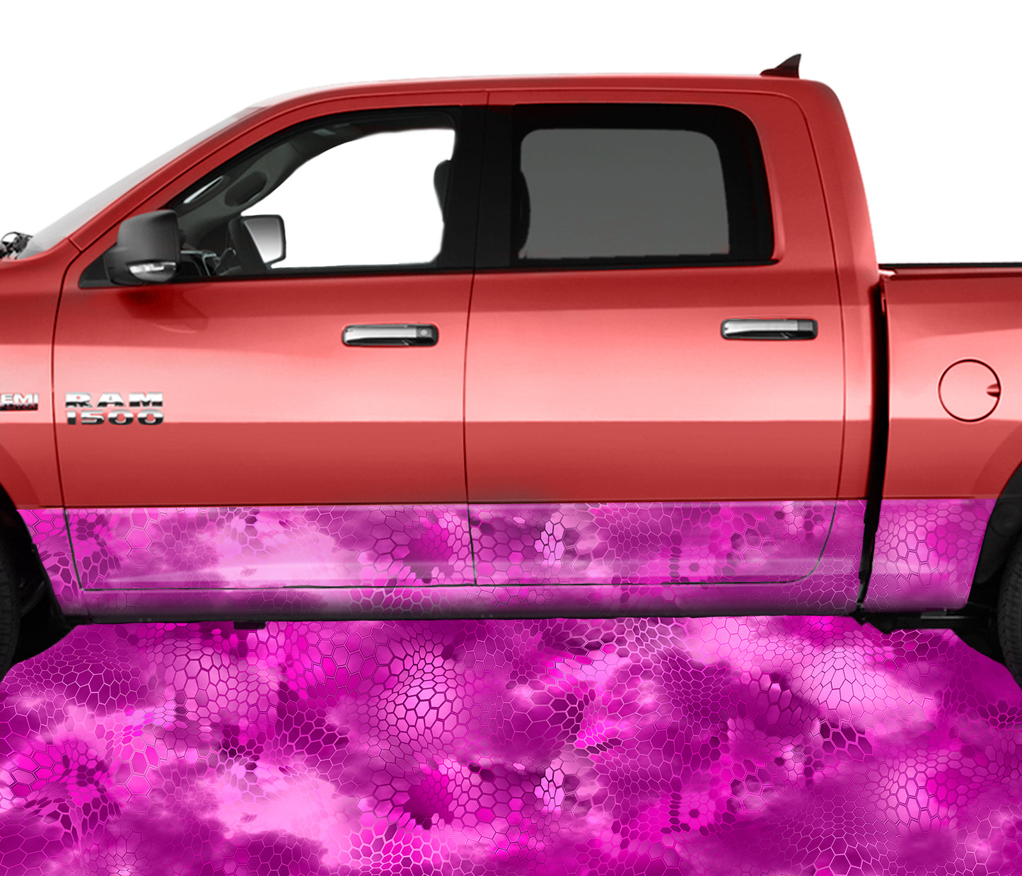 Chameleon Camo 3 Pink Rocker Panel Wrap Graphic Decal Wrap Truck Kit
