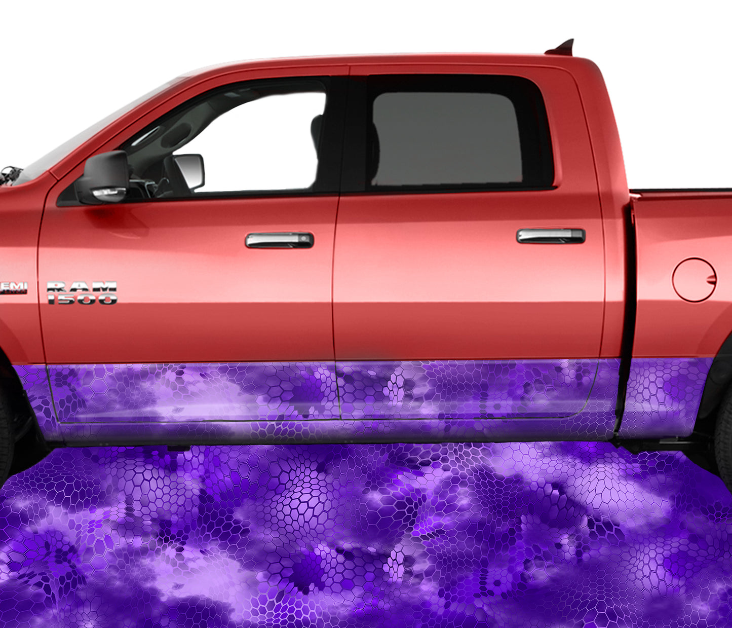 Chameleon Camo 3 Purple Rocker Panel Wrap Graphic Decal Wrap Truck Kit